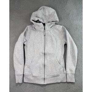Lululemon Scuba Hoodie Womens Size 8 LW4AWNS Heather Grey Full Zip Sweatshirt